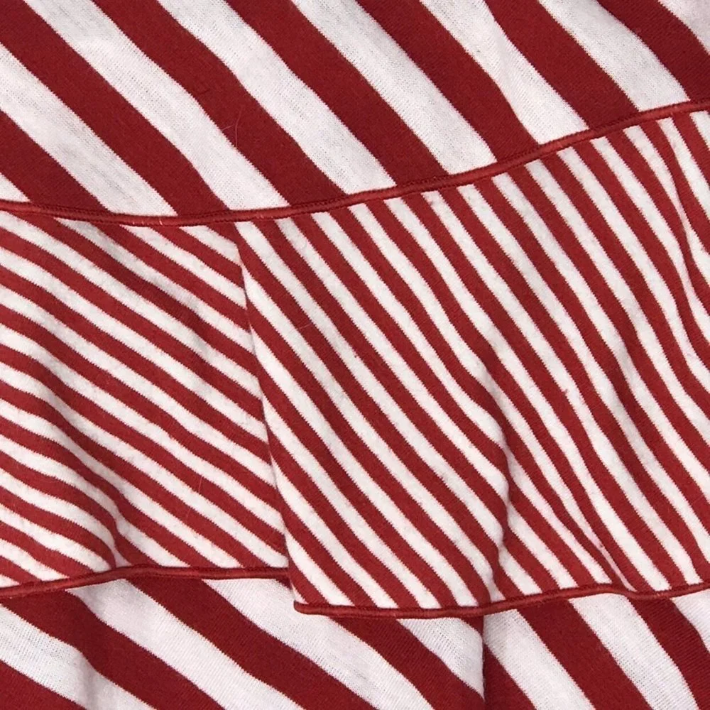 Fuzzy Wuzzy Baby Girls Red White Striped Ruffle Sleeveless Dress NEW